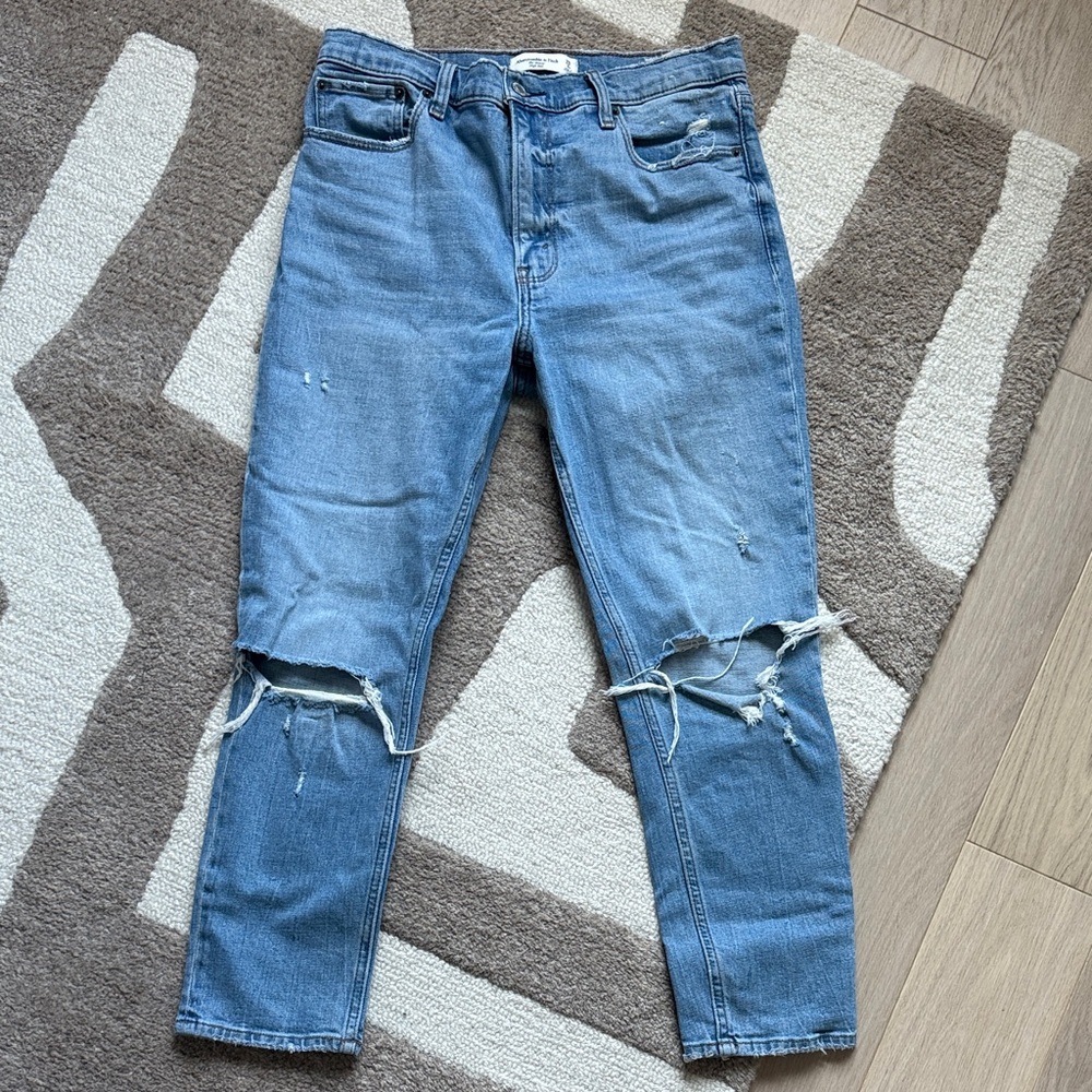 A&F Distressed Blue Jeans
